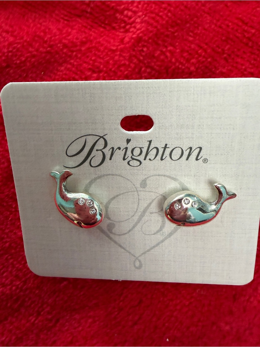 Brighton Silver Whale Stud Earrings